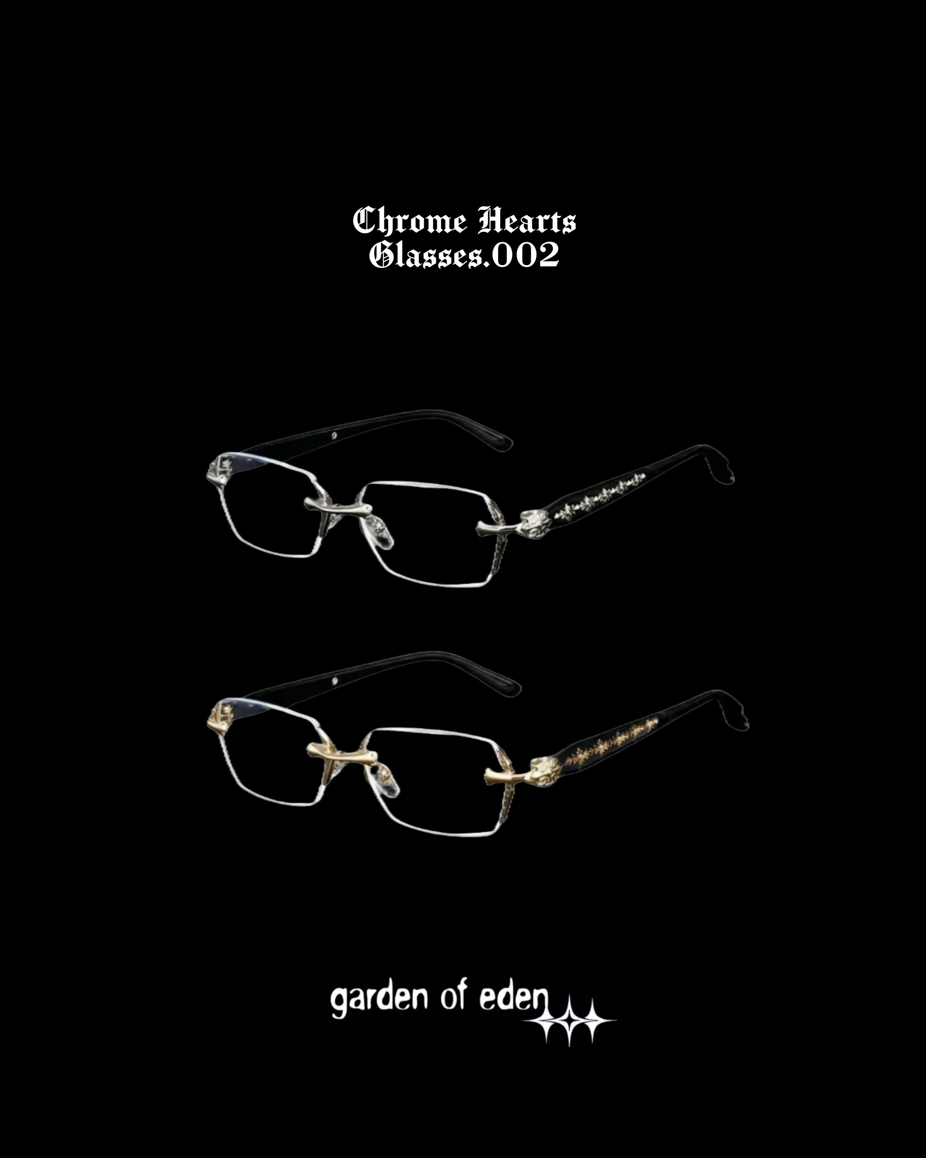 Chrome Hearts Rimless Glasses | Authentic Designer Eyewear – Garden of Eden
