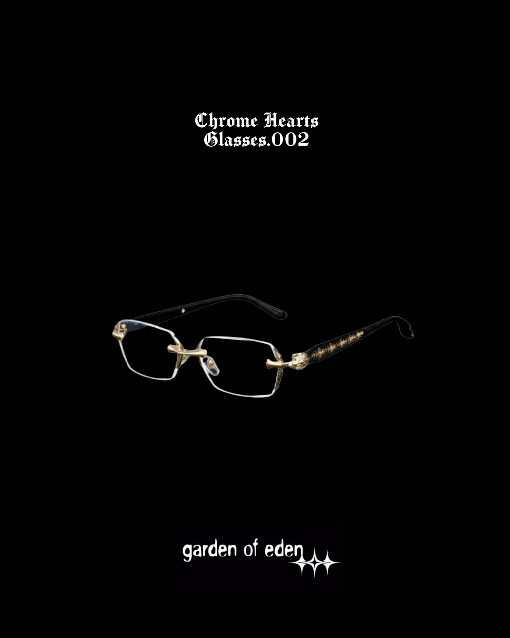 Chrome Hearts Rimless Glasses | Authentic Designer Eyewear – Garden of Eden