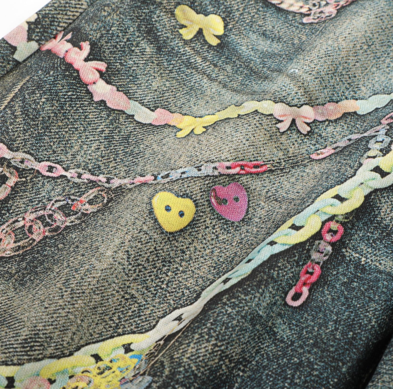 Acne Studios 1996 Trompe-l’Œil Chain Print Jeans - GARDEN OF EDEN